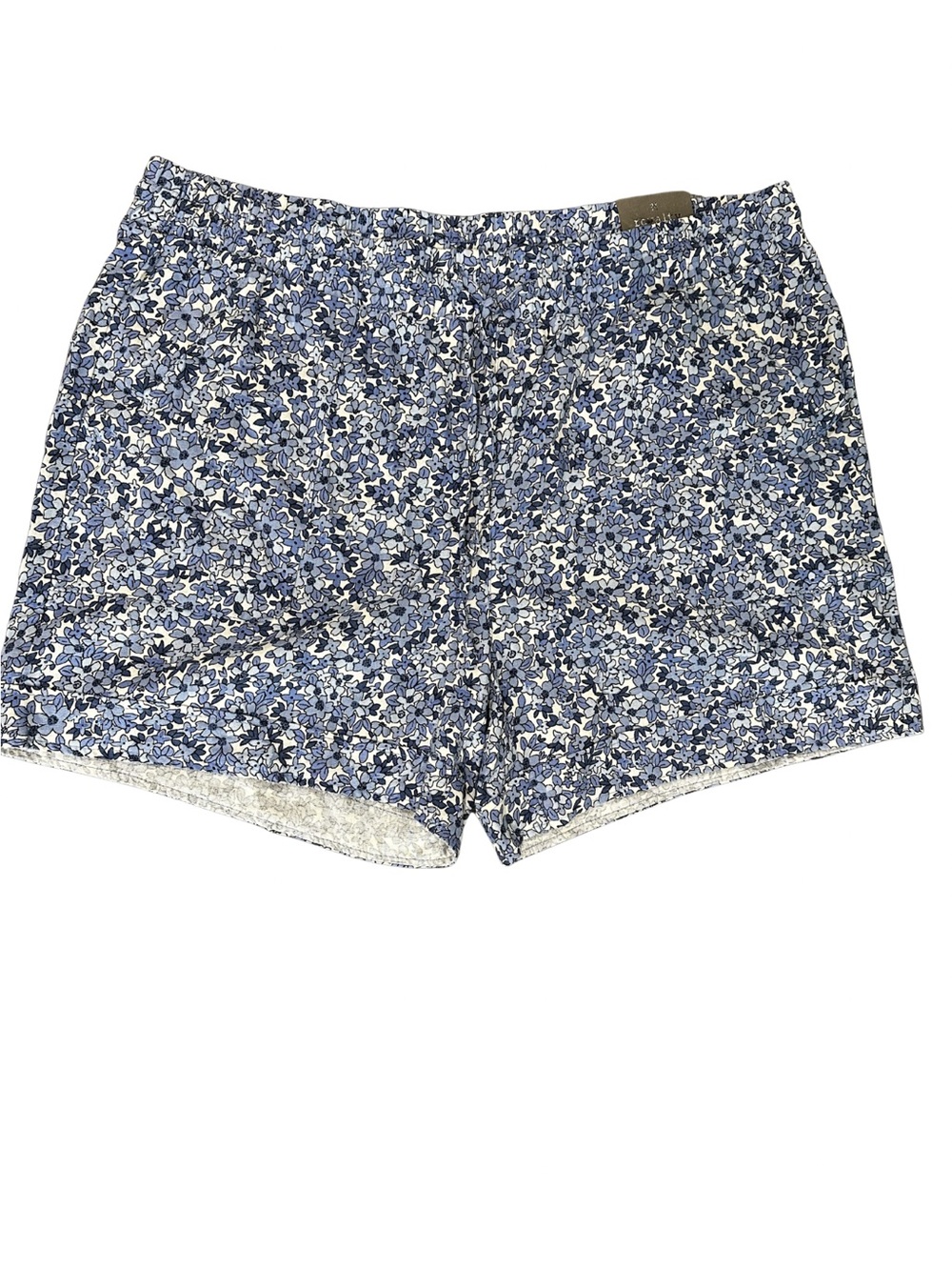 NWT Royalty For Me 2X Linen Blend Floral Shorts Blue White Pockets Plus